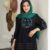 مشکی با گلدوزی سبز